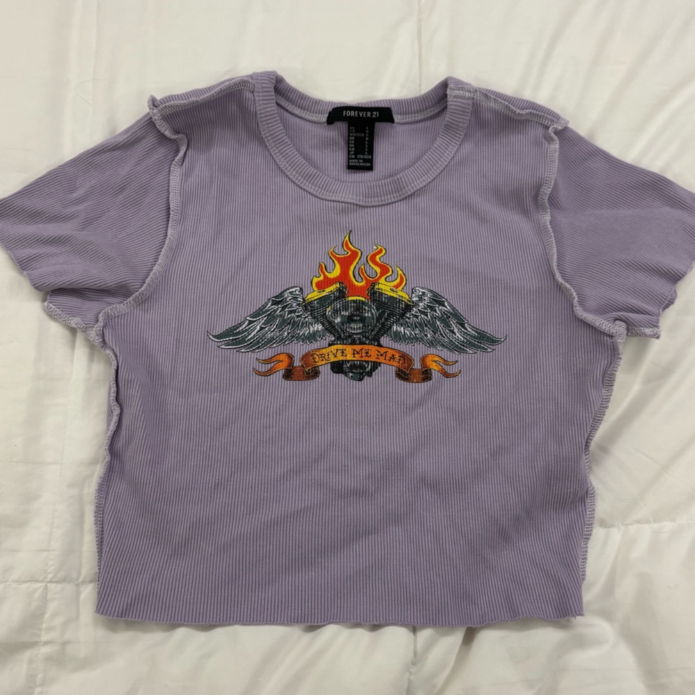 Forever 21 Lavender Ribbed Tee